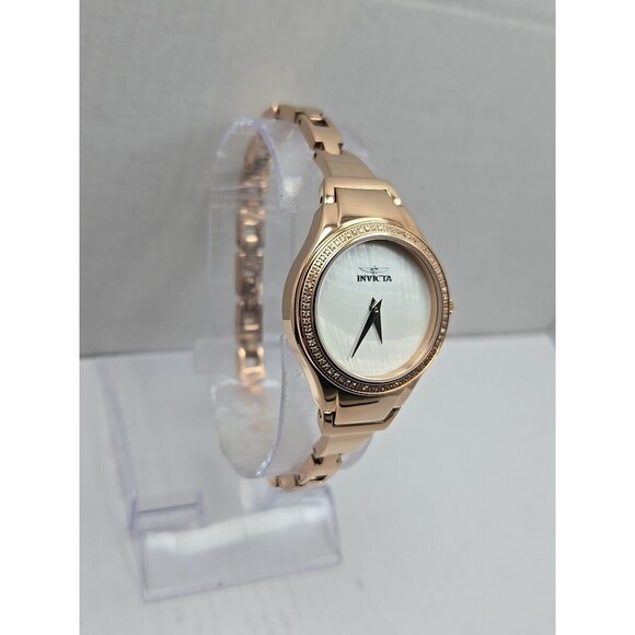Invicta Angel Lady Quartz Stainless Steel Rose Gold Womens Watch New Battery MOP - Picture 3 of 11